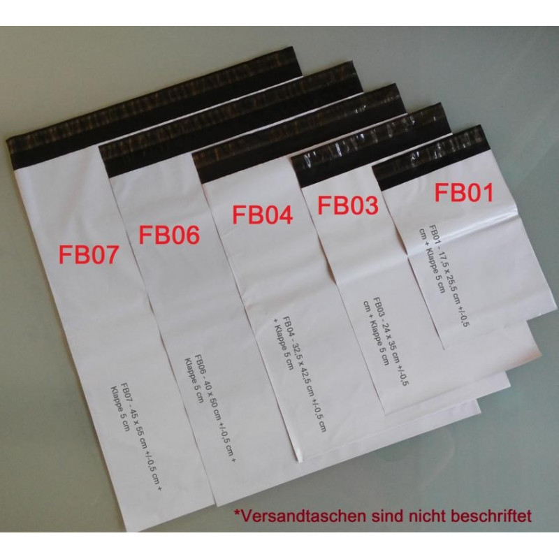 FB07-45x55 cm COEX LDPE Versandbeutel selbstklebende Kurierumschlag Mailer 