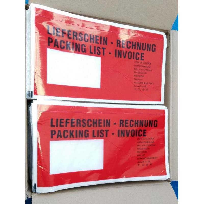 Lieferscheintaschen DIN Lang, Transparent Unbedruckt 1000 Stk Im Karton